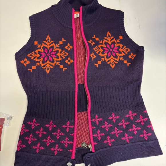 Neve 100% Wool Patterned Sweater Vest Small - Picture 1 of 5